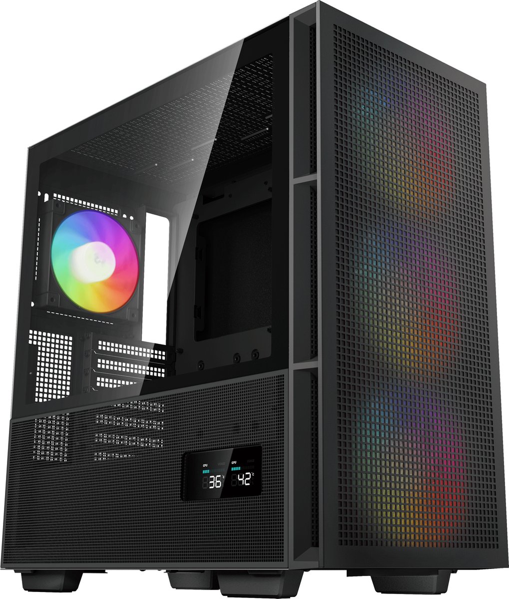 DeepCool CH560 DIGITAL, Midi Tower, PC, Zwart, ATX, EATX, micro ATX, Mini-ITX, ABS, Staal, Gehard glas, Multi