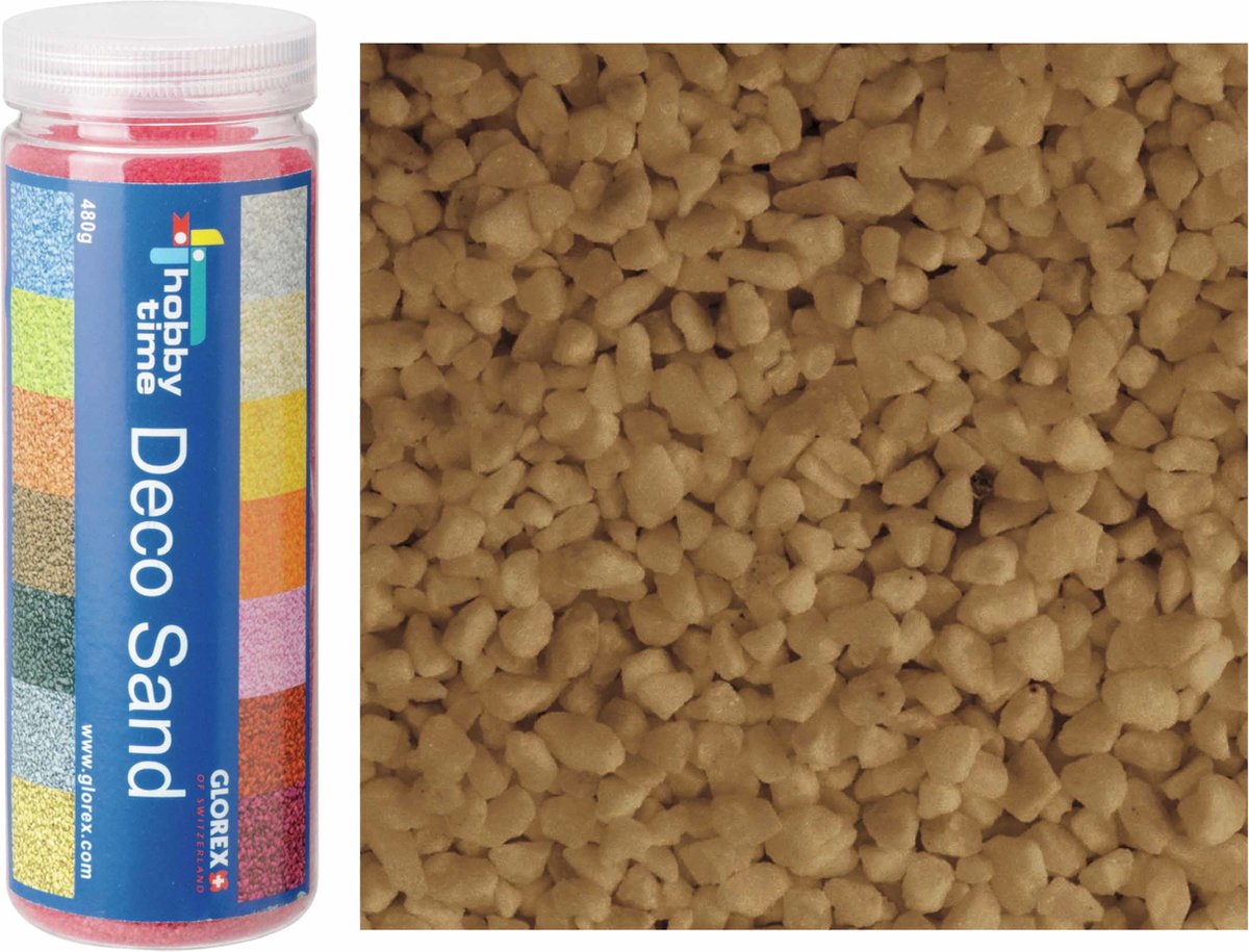 Glorex Hobby zandkorrels/kleine kiezelsteentjes - beige - 480 gram - vulmateriaal vazen/terrariums
