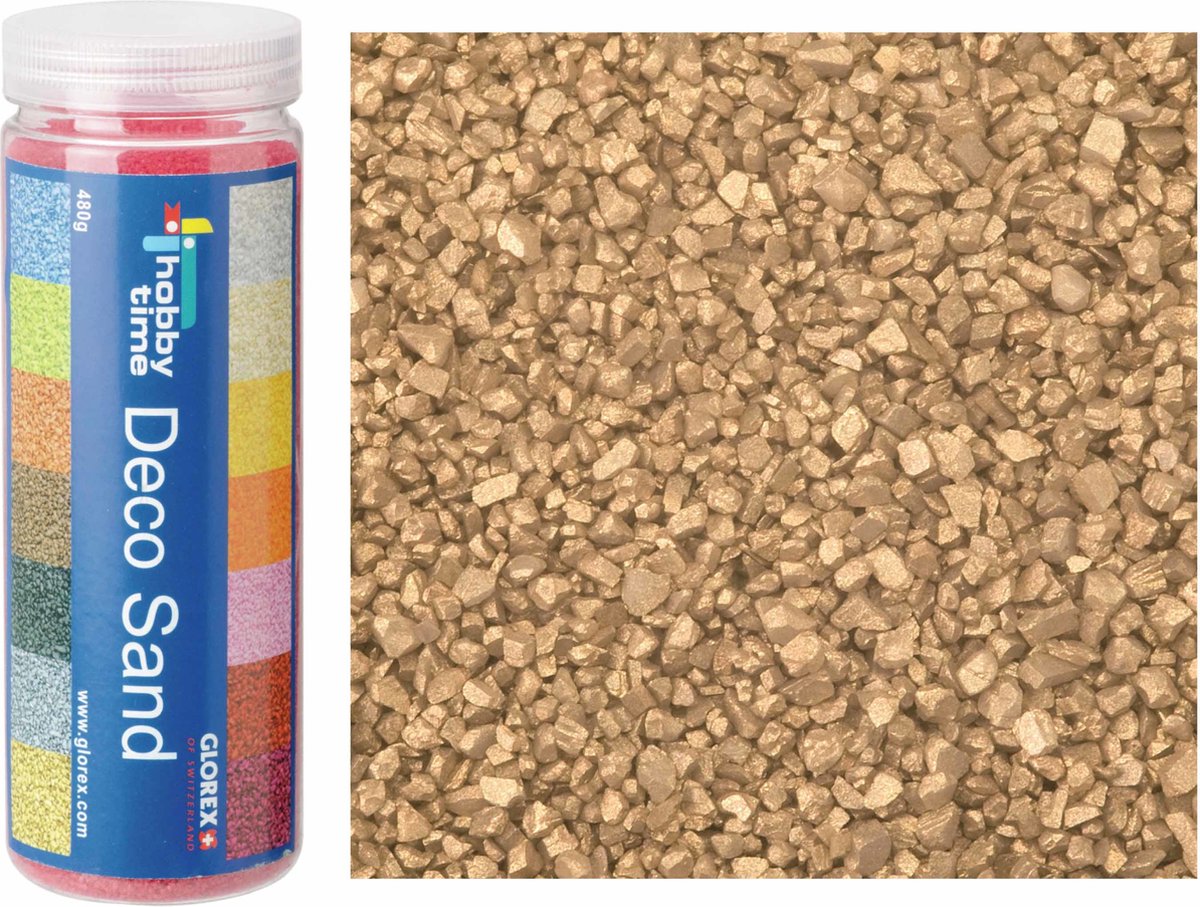 Glorex Hobby zandkorrels/kleine kiezelsteentjes - goud - 480 gram - vulmateriaal vazen/terrariums