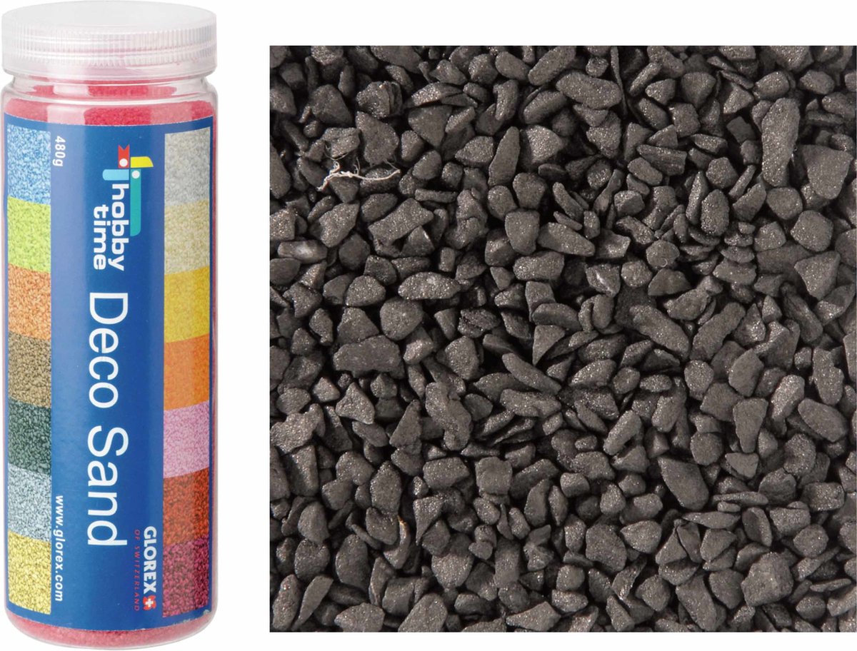 Decoratie zand/kiezels - zwart - 500gr - zandkorrels - mini steentjes - 2 tot 6 mm