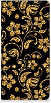 Bookcase Cadeau voor Oma Xiaomi 13 Lite Telefoonhoesje Gouden Bloemen