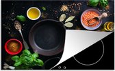 KitchenYeah® Inductie beschermer 77x51 cm - Kruiden - Groente - Pan - Kookplaataccessoires - Afdekplaat voor kookplaat - Inductiebeschermer - Inductiemat - Inductieplaat mat