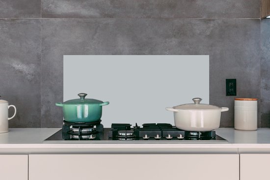 Spatscherm keuken 80x40 cm - Kookplaat achterwand Interieur - Grijs - Licht - Muurbeschermer - Spatwand fornuis - Hoogwaardig aluminium