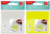Zelfklevende memo's transparant - geel en wit - 76x76mm - Sticky notes transparant