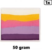 Big Splitcake light rainbow 50 gram - Schmink split thema feest colours festival regenboog