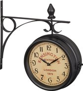 Horloge double station Relaxdays - horloge murale vintage - avec chiffres - horloge murale Tour Eiffel