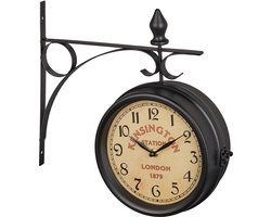 stationsklok dubbelzijdig - Londen - vintage wandklok - op b