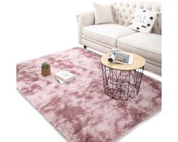 Happyment Zacht fluffy vloerkleed - Hoogpolig tapijt - Roze 160x230cm - Wasbaar - Woonkamer, slaapkamer, kinderkamer