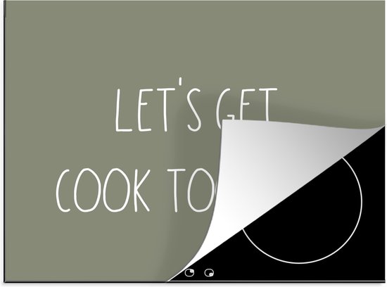 KitchenYeah® Inductie beschermer 65x52 cm - Quotes - Keuken - Let's get cook together - Spreuken - Koken - Kookplaataccessoires - Afdekplaat voor kookplaat - Inductiebeschermer - Inductiemat - Inductieplaat mat