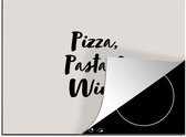 KitchenYeah® Inductie beschermer 65x52 cm - Eten - Inductie beschermer - Inductieplaat - Pizza, Pasta & Wine - Quotes - Wijn - Kookplaataccessoires - Afdekplaat voor kookplaat - Inductiebeschermer - Inductiemat - Inductieplaat mat