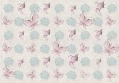 Butterflies and Roses Pattern Photo Wallcovering