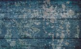 Abstract Painted Wood Texture Blue Photo Wallcovering
