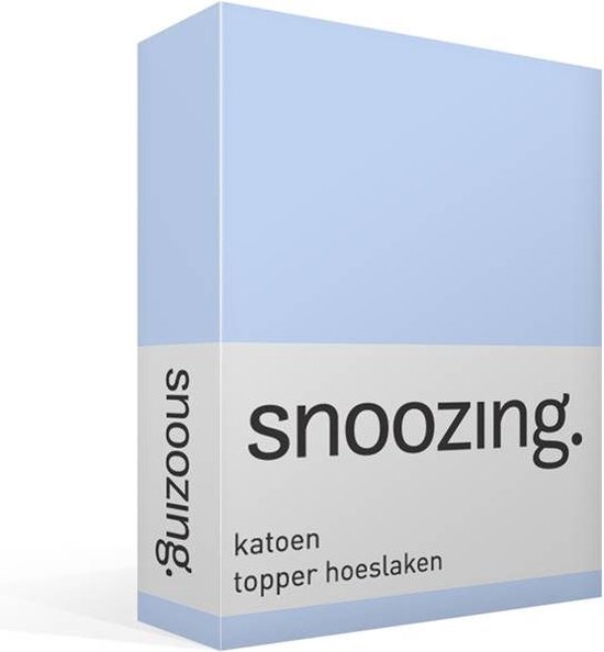 Snoozing - Katoen - Topper - Hoeslaken - Eenpersoons - 100x200 cm - Hemel