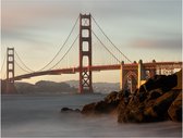 Morning Lights Golden Gate Bridge Kunstdruk | Poster