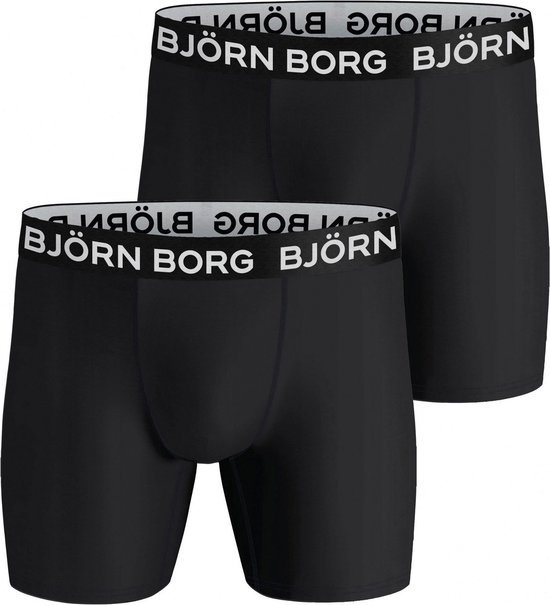 Björn Borg Performance boxers - boxers homme microfibre longues jambes (pack de 2) - multicolore - Taille : S