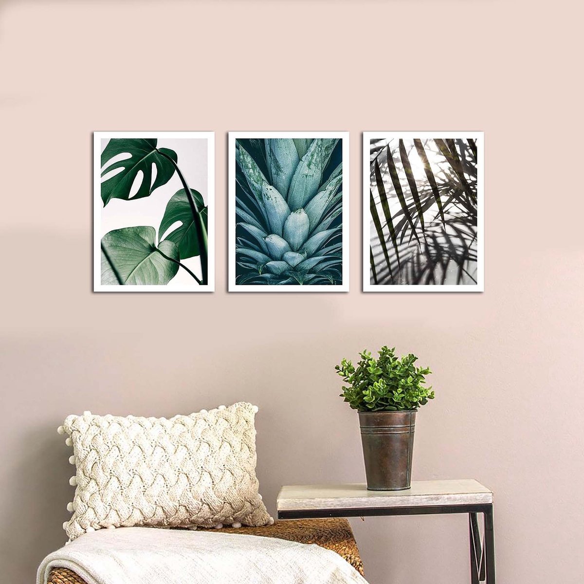 Alkmene Decoratief MDF schilderij (3 stuks) | 100% MDF | 94 x 40 cm - Emob - Wanddecoratie - Multicolor - MDF