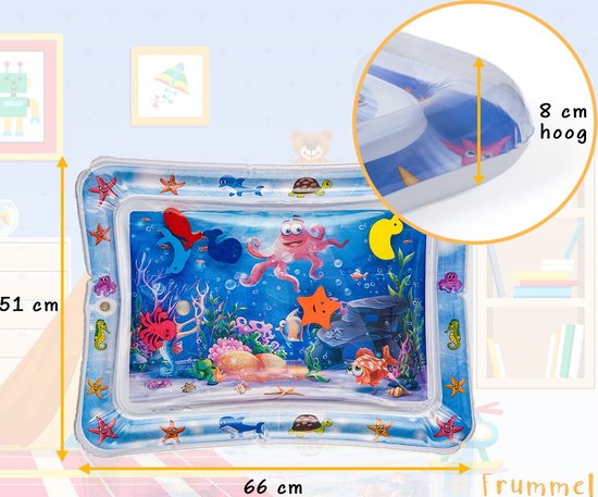 Frummel Waterspeelmat Baby – Watermat – Speelkleed – Opblaasbaar – Waterspeelgoed Baby - Kraamcadeau - Octopus