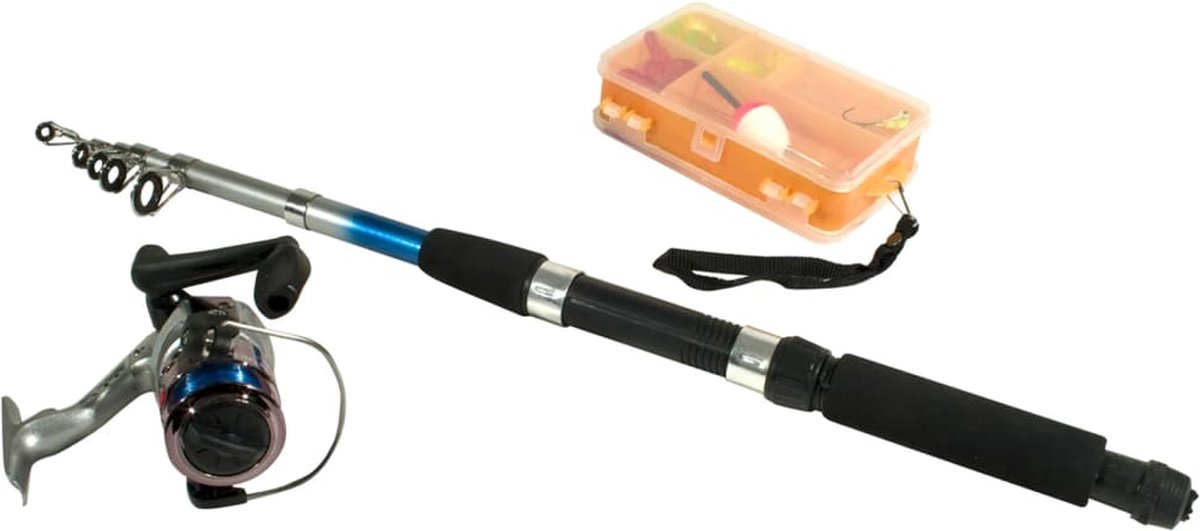 Telescopische luxe vishengel SET van Improducts - vis hengel is 180 cm (1.80 M) lang en Telescopische luxe vishengel SET van Improducts - vis hengel is 180 cm (1.80 M) lang en
