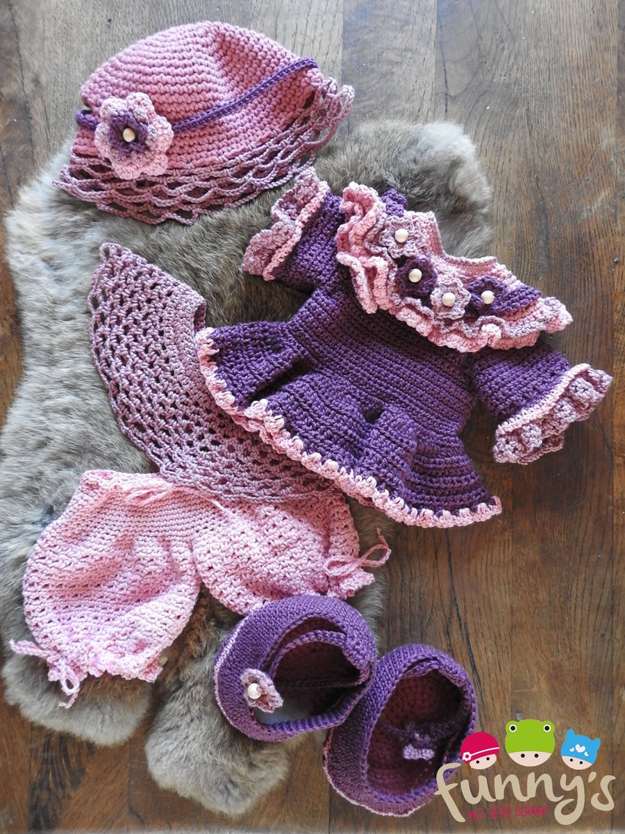 Haakpakket XXL Funny kledingset Fleury Bordeaux - Rose