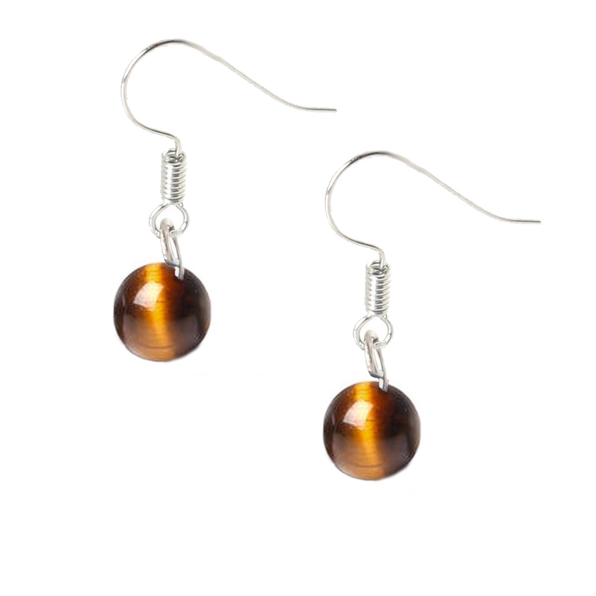 Bixorp Gems Tijgeroog Oorbellen - Edelsteen Kralen Oorhangers - Cadeau voor Meisjes & Vrouwen
