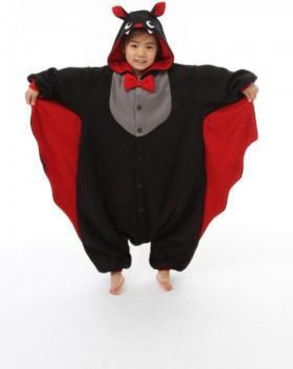 bol.com | KIMU Onesie vleermuis kinder pak vampier kostuum - maat 128-134 -  vleermuispak...