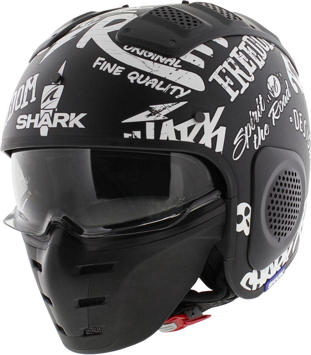 Shark X-Drak Trial Helm Freestyle Cup mat zwart wit XS - Motorhelm Scooterhelm