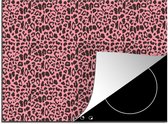 KitchenYeah® Inductie beschermer 71x52 cm - Dierenprint - Roze - Panter - Kookplaataccessoires - Afdekplaat voor kookplaat - Inductiebeschermer - Inductiemat - Inductieplaat mat