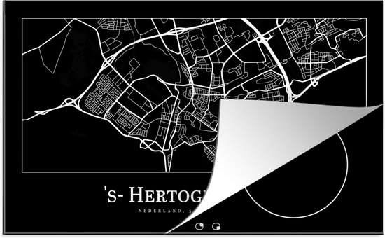 KitchenYeah® Inductie beschermer 89.6x51.6 cm - Plattegrond - 's-Hertogenbosch - Stadskaart - Kaart - Kookplaataccessoires - Afdekplaat voor kookplaat - Inductiebeschermer - Inductiemat - Inductieplaat mat