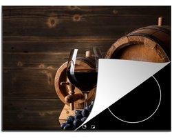 KitchenYeah® Inductie beschermer 70x52 cm - Wijn - Wijnglas - Wijnvaten - Druiven - Glas - Kookplaataccessoires - Afdekplaat voor kookplaat - Inductiebeschermer - Inductiemat - Inductieplaat mat