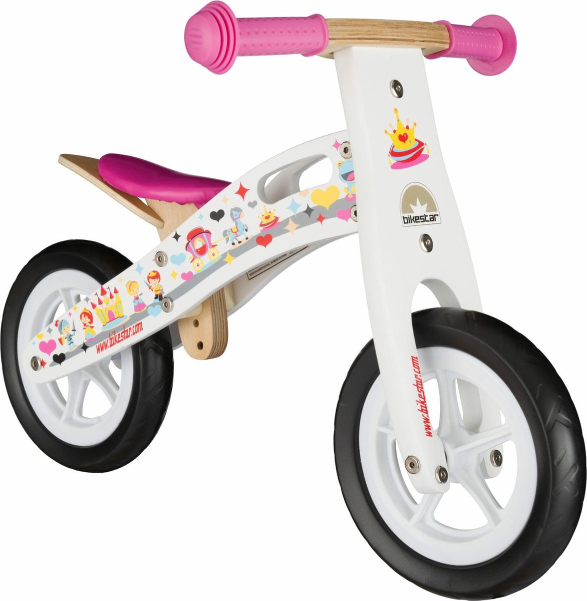 Bikestar houten loopfiets 10 inch wielen prinses