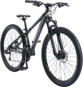Bikestar 27.5 inch, 21 speed hardtail Sport MTB, zwart / groen
