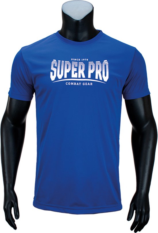 Super Pro Dry Fit T-Shirt Stripes Blauw - S | bol