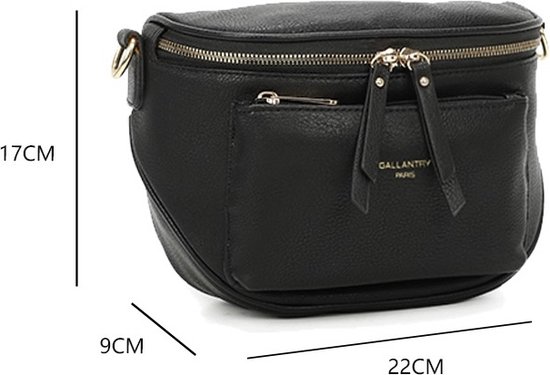 Gallantry - Sac Banane - Sac Femme - Sac Téléphone - Sac Banane - Hip Tajes - Sac Bandoulière Femme - Ceinture Sac - Bandoulière - Zwart