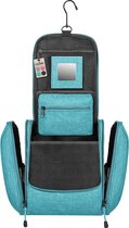 GO!elements® toilettas toilettas voor het ophangen van mannen & vrouwen | cosmetische tas grote man vrouwen voor koffer & handbagage | toilettas reistas, Color:Turquoise