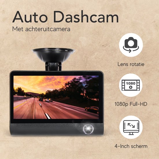 ORSKEY Front and Rear Car Dashcam SD Card Included 1080P Full HD In-Car Camera Dashcam with Dual Lens for Cars 170 Wide Angle with Loop Recording Mode and G-Sensor