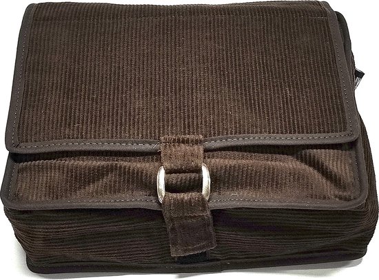 Foto: Vagabond combi hang up toilettas deluxe holdall country cord bruin afmeting 26 x 7 x 23 cm 