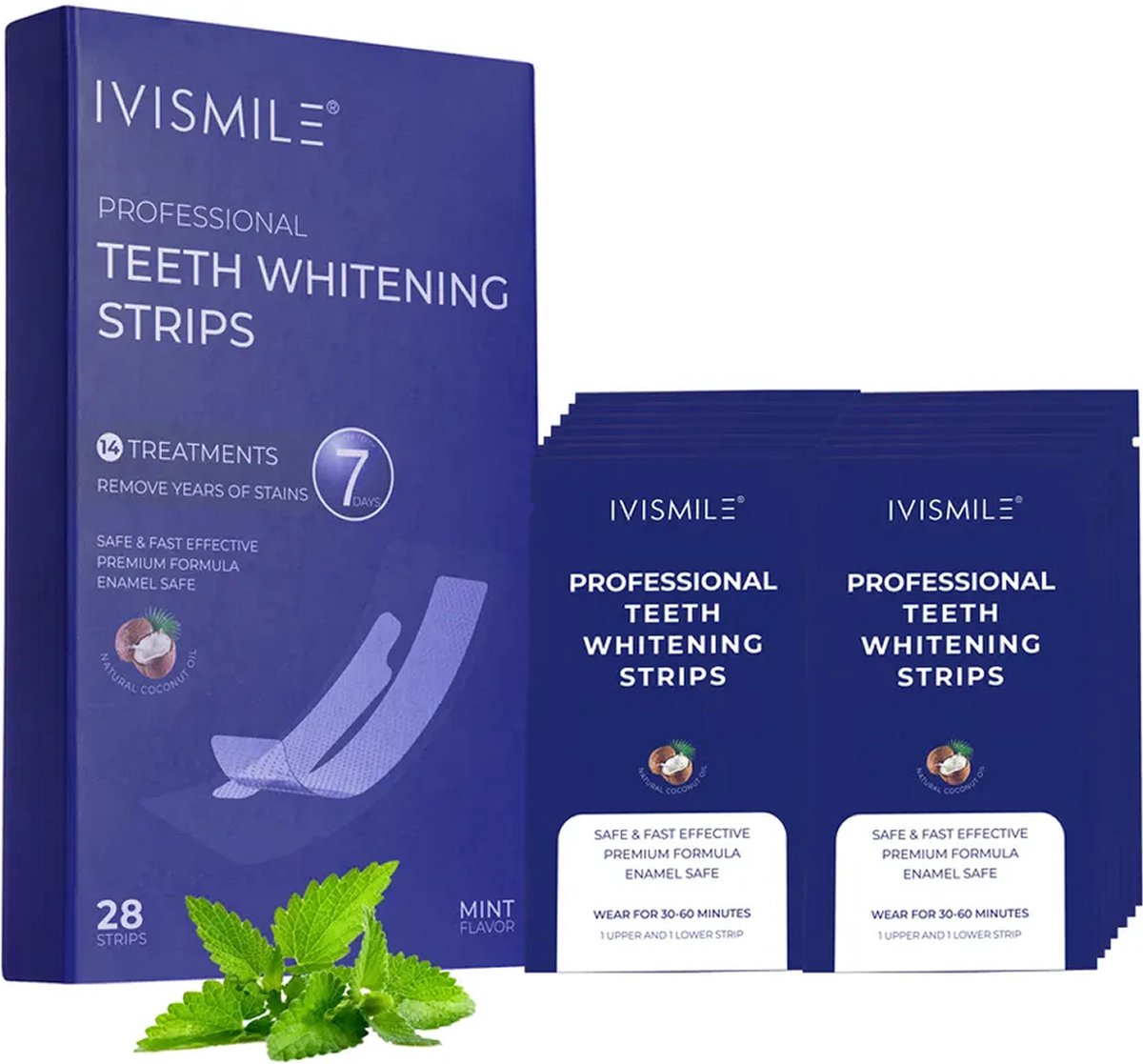 IVISMILE - Mint - Tandenbleekstrips - Whitening Strips - 2 Weken - 28 Strips