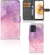 Telefoonhoesje Motorola Moto G73 Flipcase Pink Purple Paint