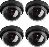 Dummy Camera (4 pack) - Beveiliging buiten en binnen - Waterdicht - Beveiligingscamera - Met LED indicator - Zonder baterijen - Nep camera - 35W - Rond - Zwart