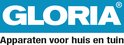 Logo van Gloria met tekst 'Apparaten voor huis en tuin'.