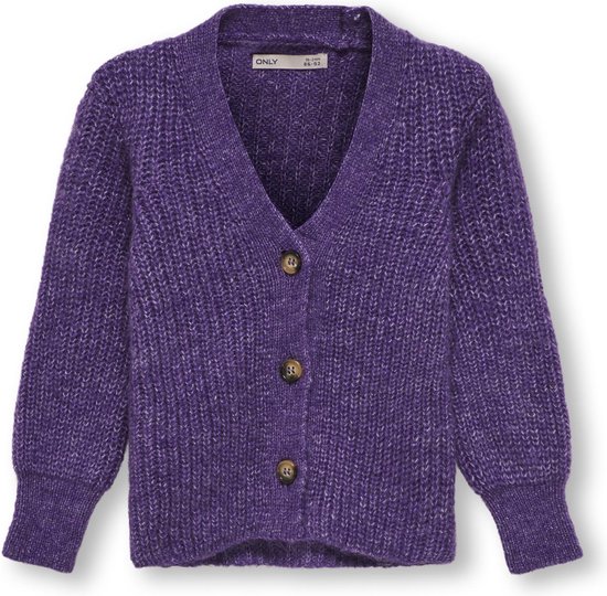 ONLY KMGCLARE L/S CARDIGAN KNT Meisjes Vest - Amaranth PurpleDetail:Melange - Maat 92