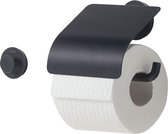 Tiger Urban - Porte-rouleau de papier toilette avec rabat (1x) avec crochet porte-serviettes petit (1x) Zwart