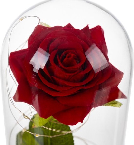 Acheter Rose éternelle avec guirlande lumineuse Led en verre, fleurs  artificielles de noël pour décoration de mariage, cadeaux de nouvel an pour  la maison