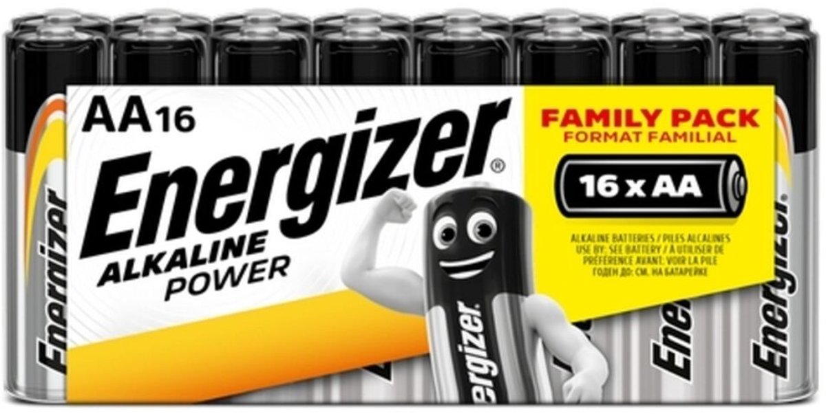 Energizer Alkaline Power AA Batterij, 1,5 V (doos 16 stuks)