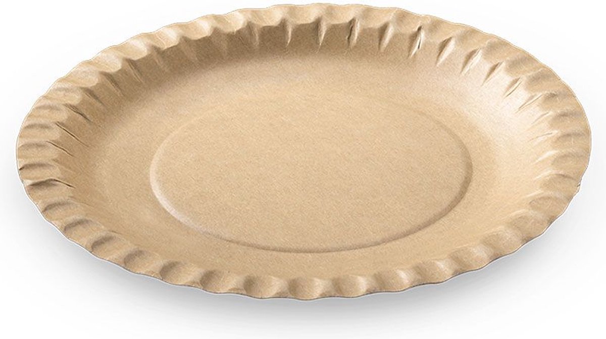 FSC® Kraft bord met vetbarrière 23cm Ø bruin | Inhoud: 100 stuks