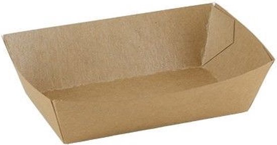 Foto: Fsc kraft snackbakje a13 130x77x35mm zonder plastic coating inhoud 500 stuks