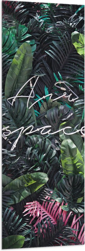 Vlag - Planten - Bladeren - Tekst - Natuur - 50x150 cm Foto op Polyester Vlag