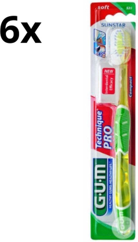 6x GUM Technique Pro Tandenborstel Soft - Voordeelverpakking