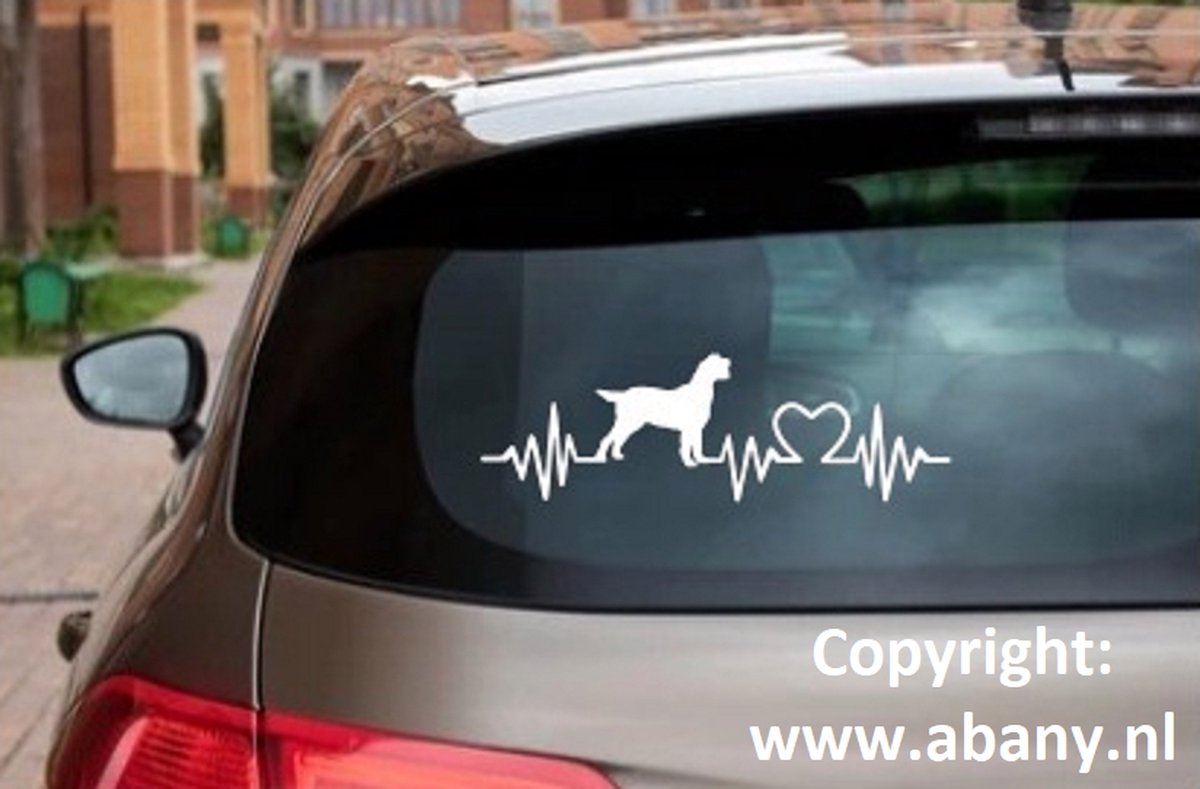 Spinone italiano 3x – autosticker - sticker voor raam auto deur muur laptop - heartbeat - rashondensticker - hondenlijn – hondenriem - Doglove - Abany quality design