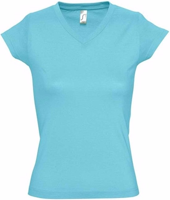 T-shirt femme col V bleu clair 36 (S)